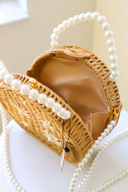 Pearl Blossom Top Handle Purse