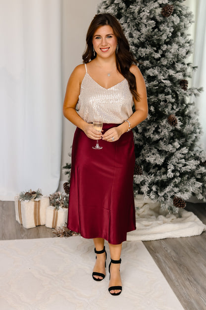 Home With You Sequin Top (taupe)