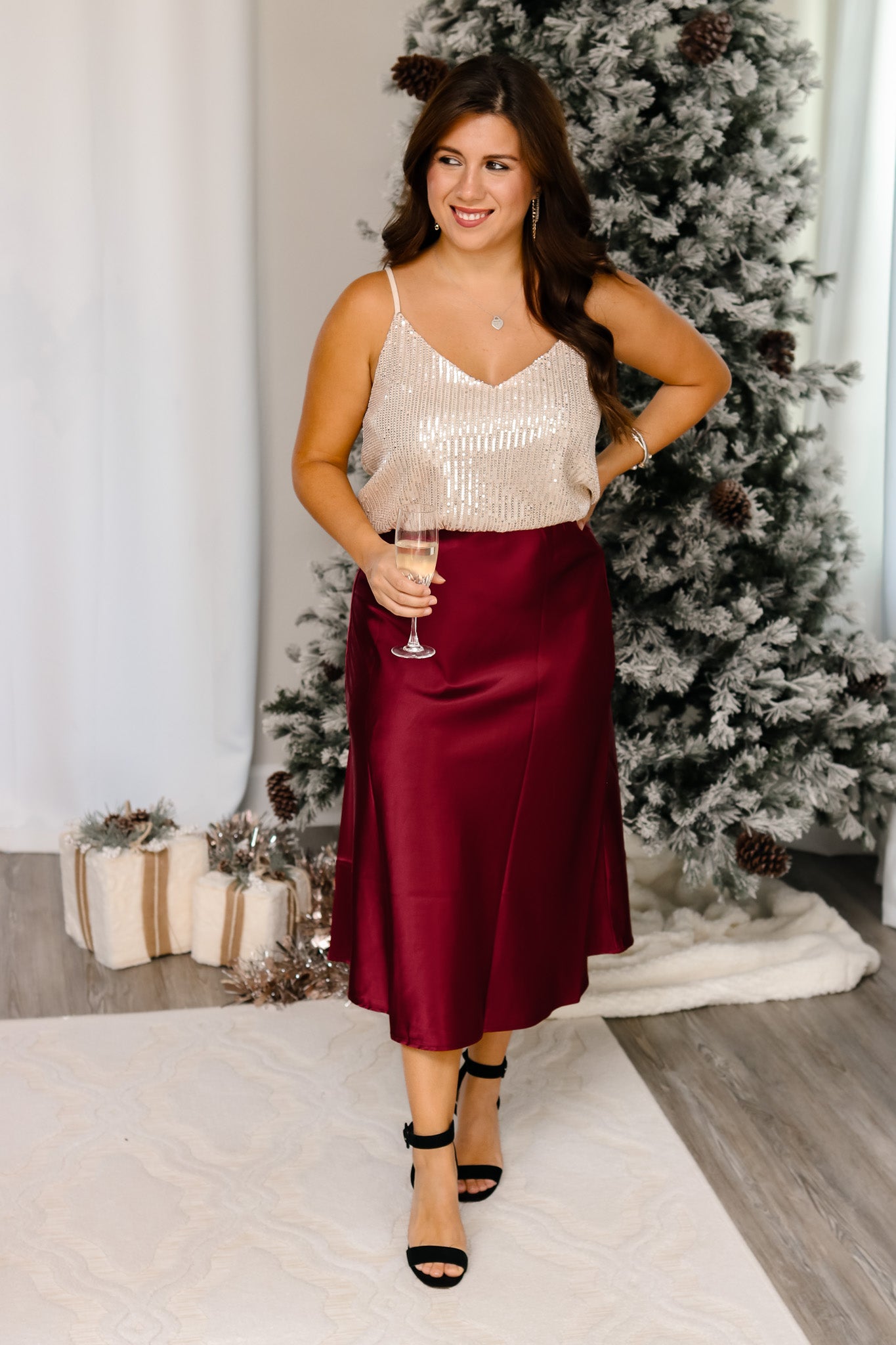 Home With You Sequin Top (taupe)