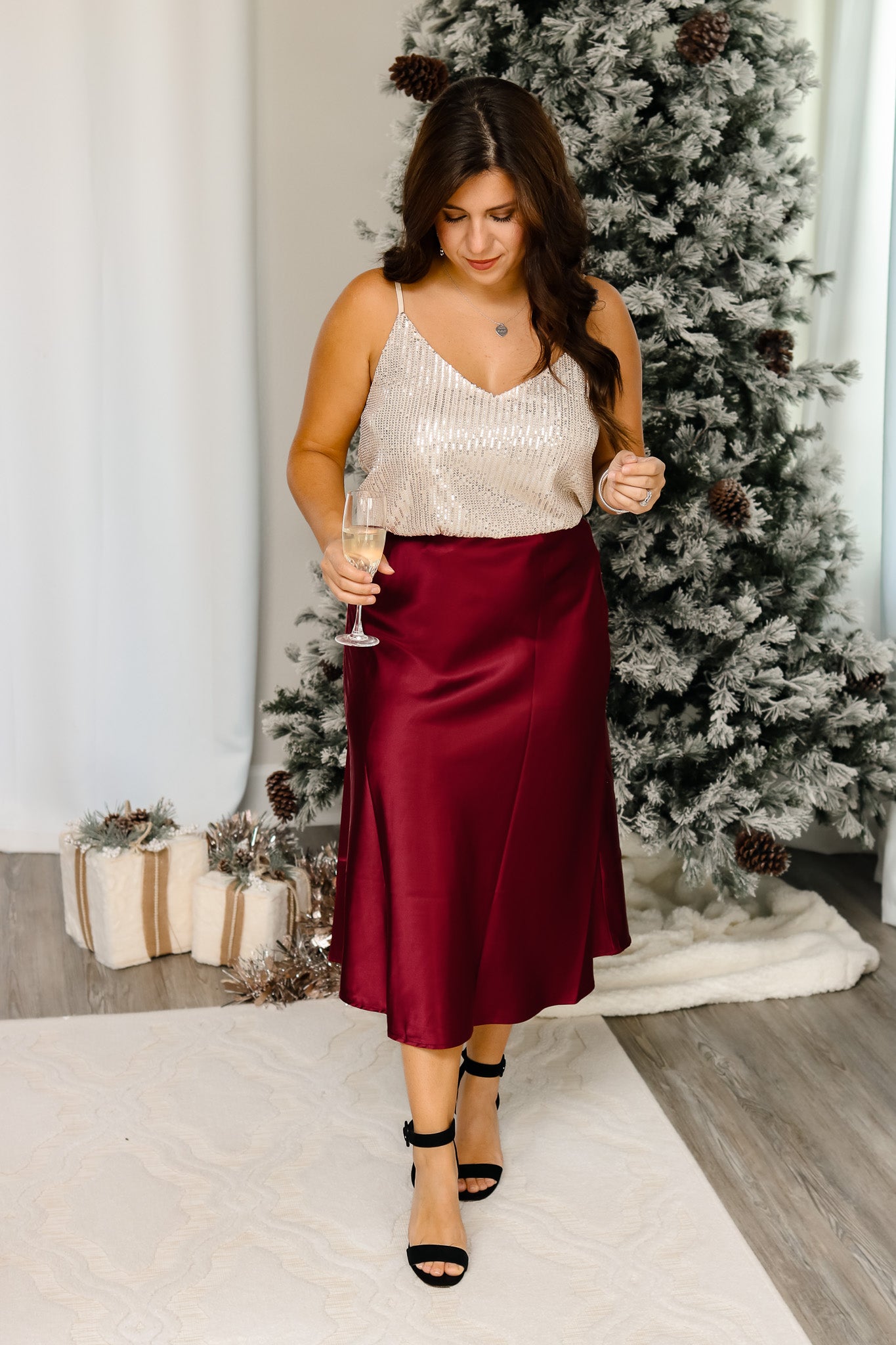 Home With You Sequin Top (taupe)