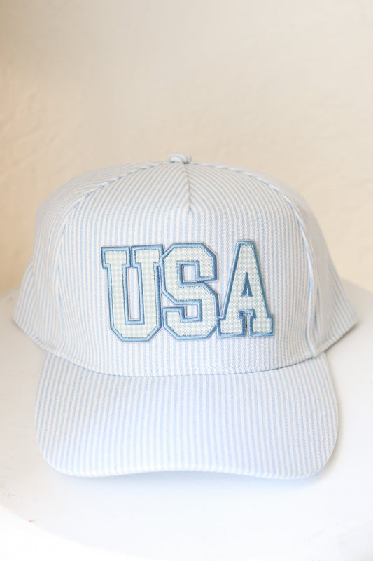 USA Gingham Hat (blue)