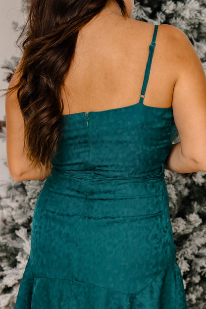 Special Occasion Green Satin Dress