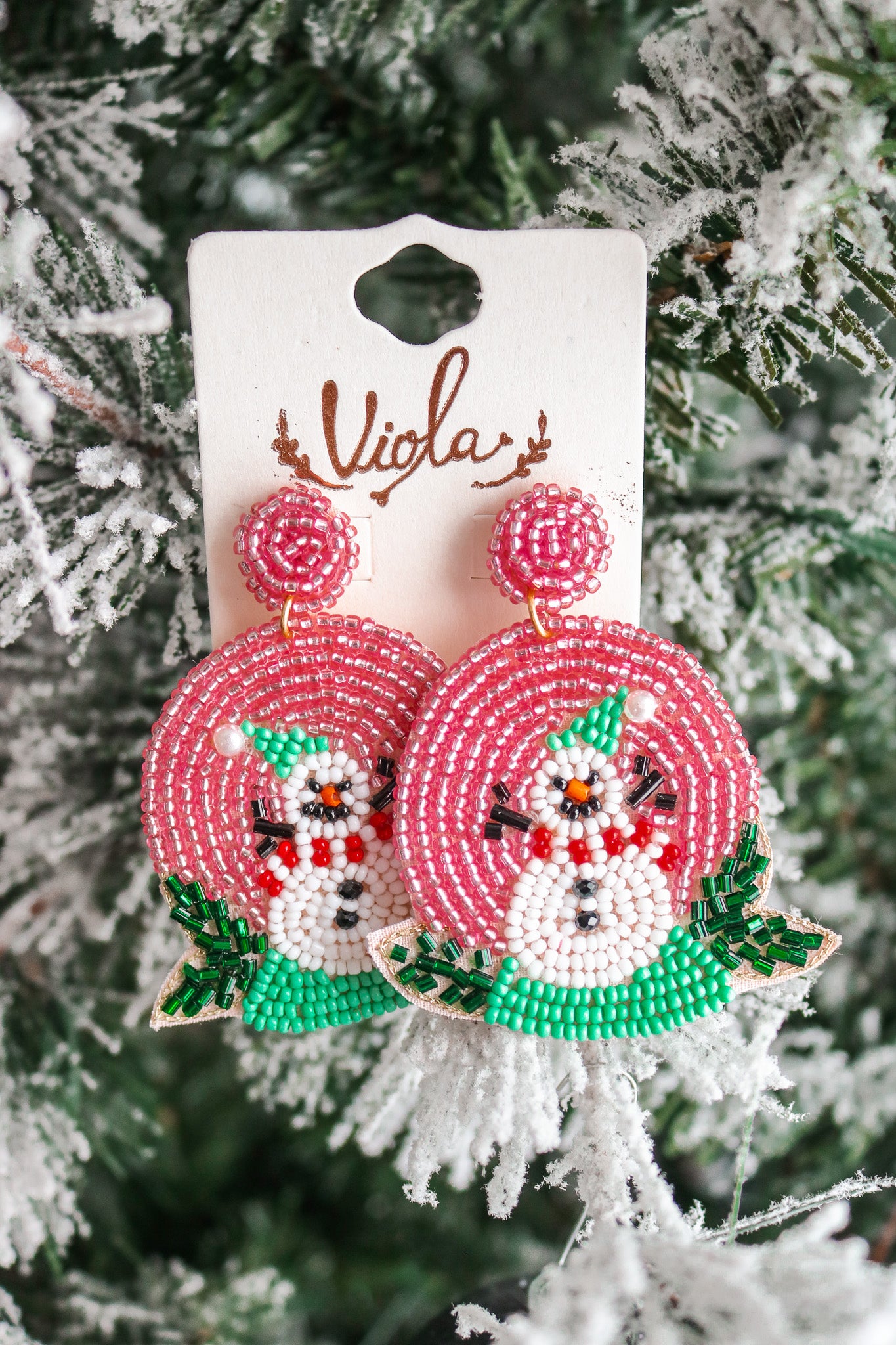 Snow Globe Beaded Earrings