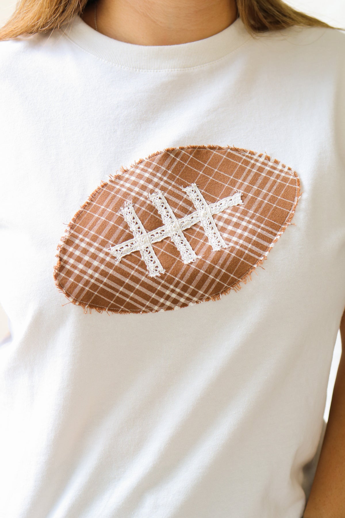 Plaid Lace Football Tee