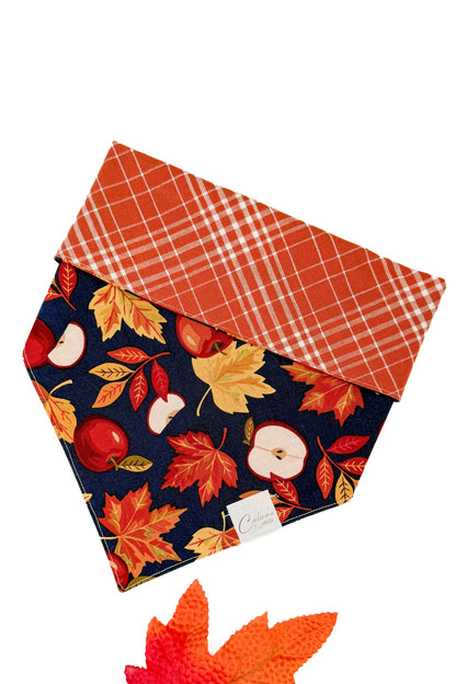 Fall Apples And Plaid Reversible Bandana