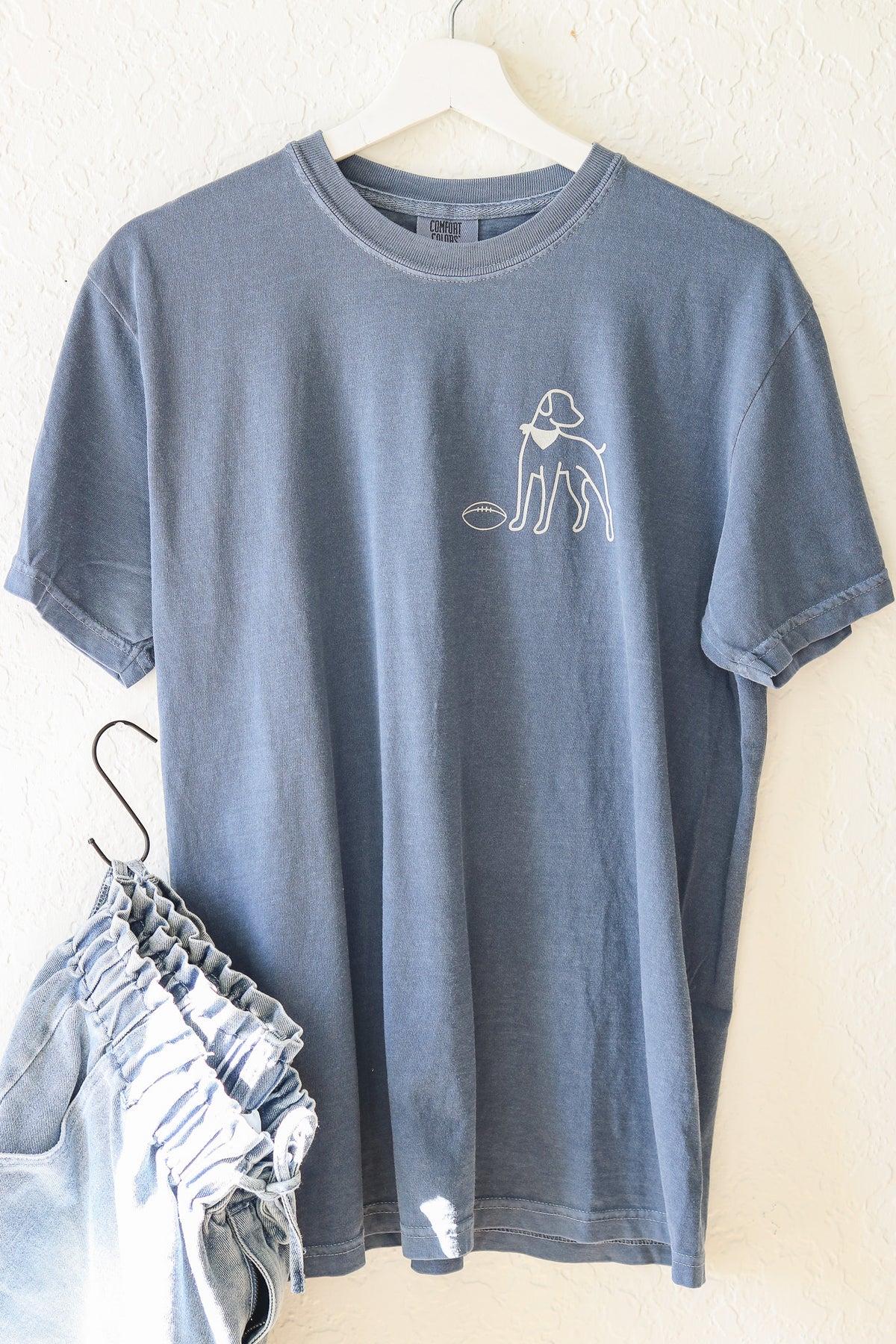'New' Dog Fantasy Football Short Sleeve Graphic Tee (denim)