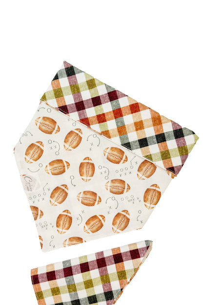 Game Day And Fall Plaid Reversible Bandana