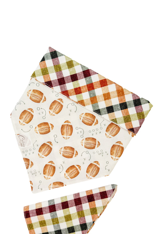 Game Day And Fall Plaid Reversible Bandana