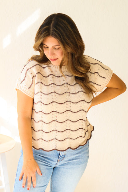 Touch Of Autumn Scalloped Sweater