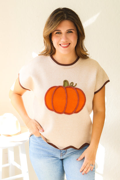 Scalloped Pumpkin Sweater