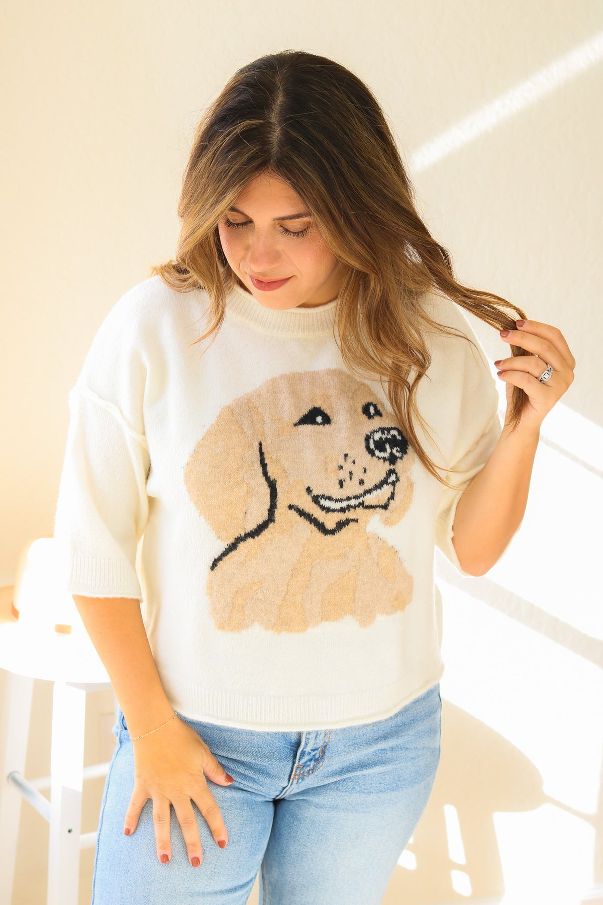 Golden Retriever Half Sleeve Sweater