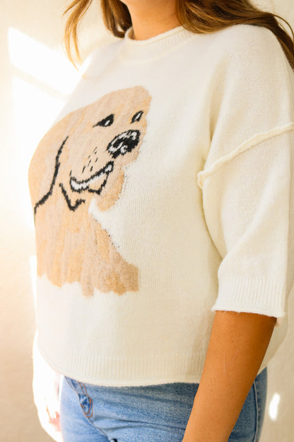 Golden Retriever Half Sleeve Sweater