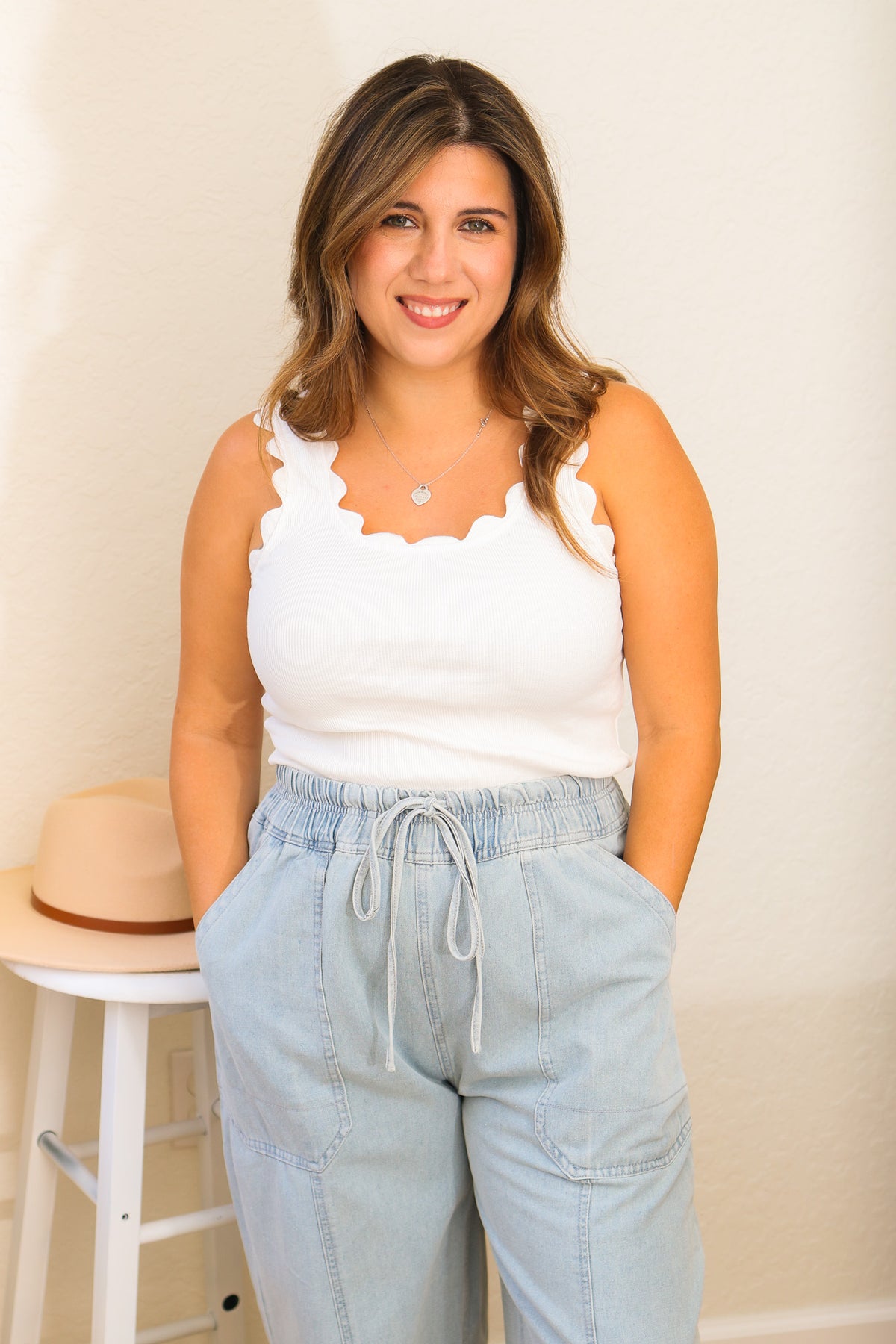 Touch Of Detail Scalloped Tank