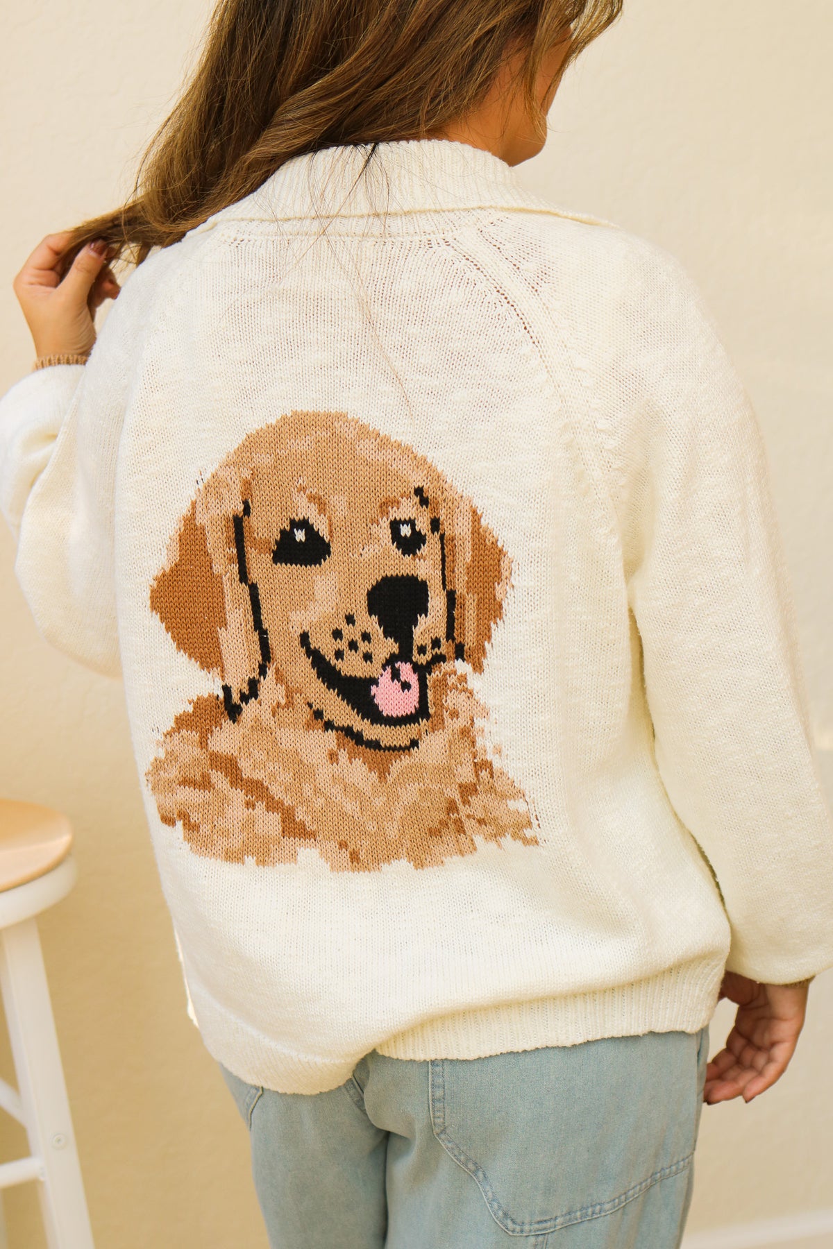 Golden Retriever Collared Cardigan