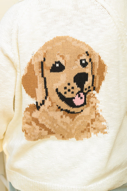 Golden Retriever Collared Cardigan