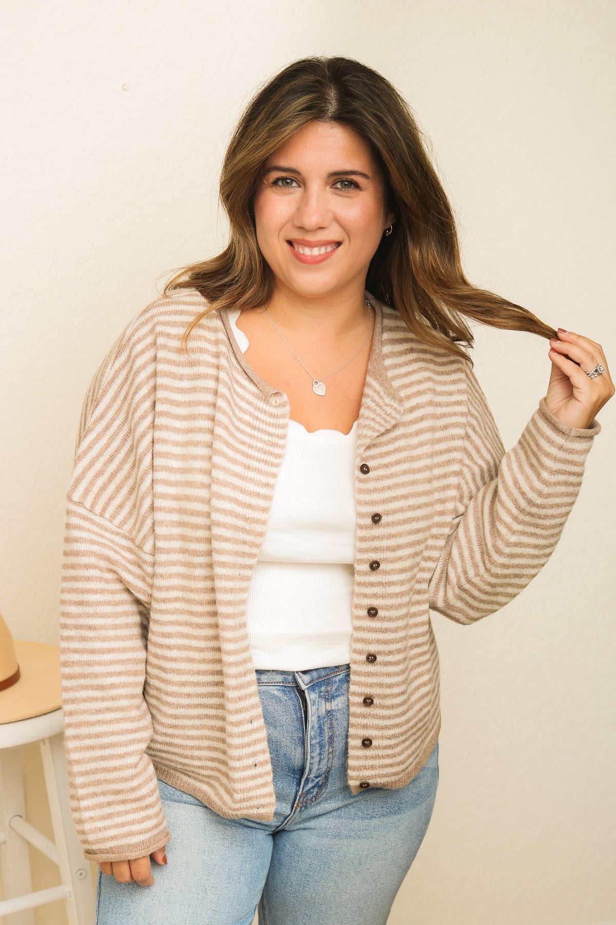 Keeping Warm Striped Cardigan
