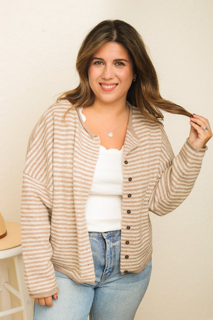 Keeping Warm Striped Cardigan