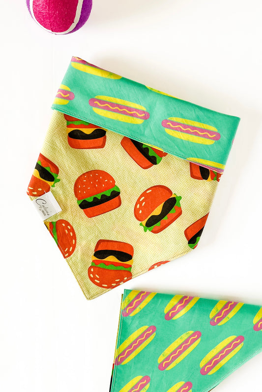 Burgers And Hot Dogs Reversible Bandana