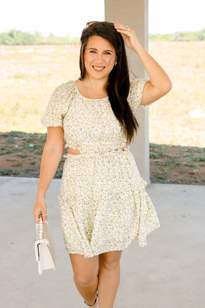 Porch Swing Floral Cutout Dress