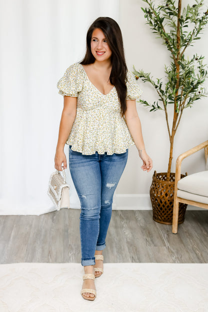 Sweet Southern Floral Tie Back Top