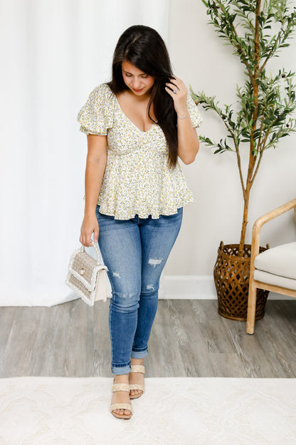 Sweet Southern Floral Tie Back Top