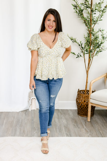Sweet Southern Floral Tie Back Top