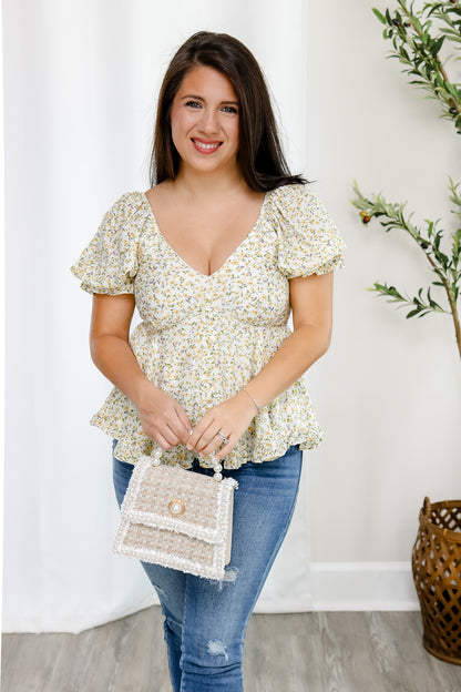 Sweet Southern Floral Tie Back Top