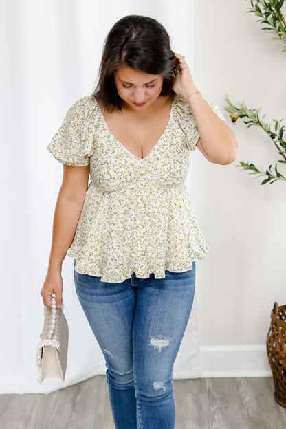 Sweet Southern Floral Tie Back Top