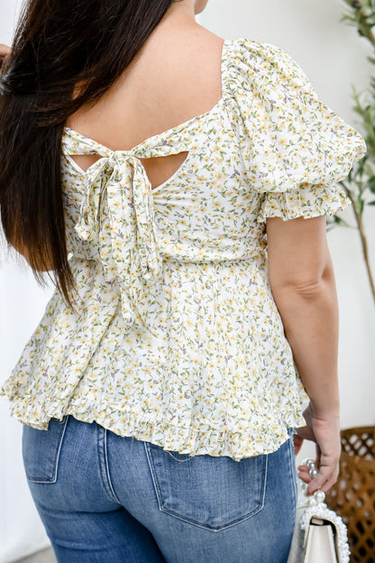 Sweet Southern Floral Tie Back Top