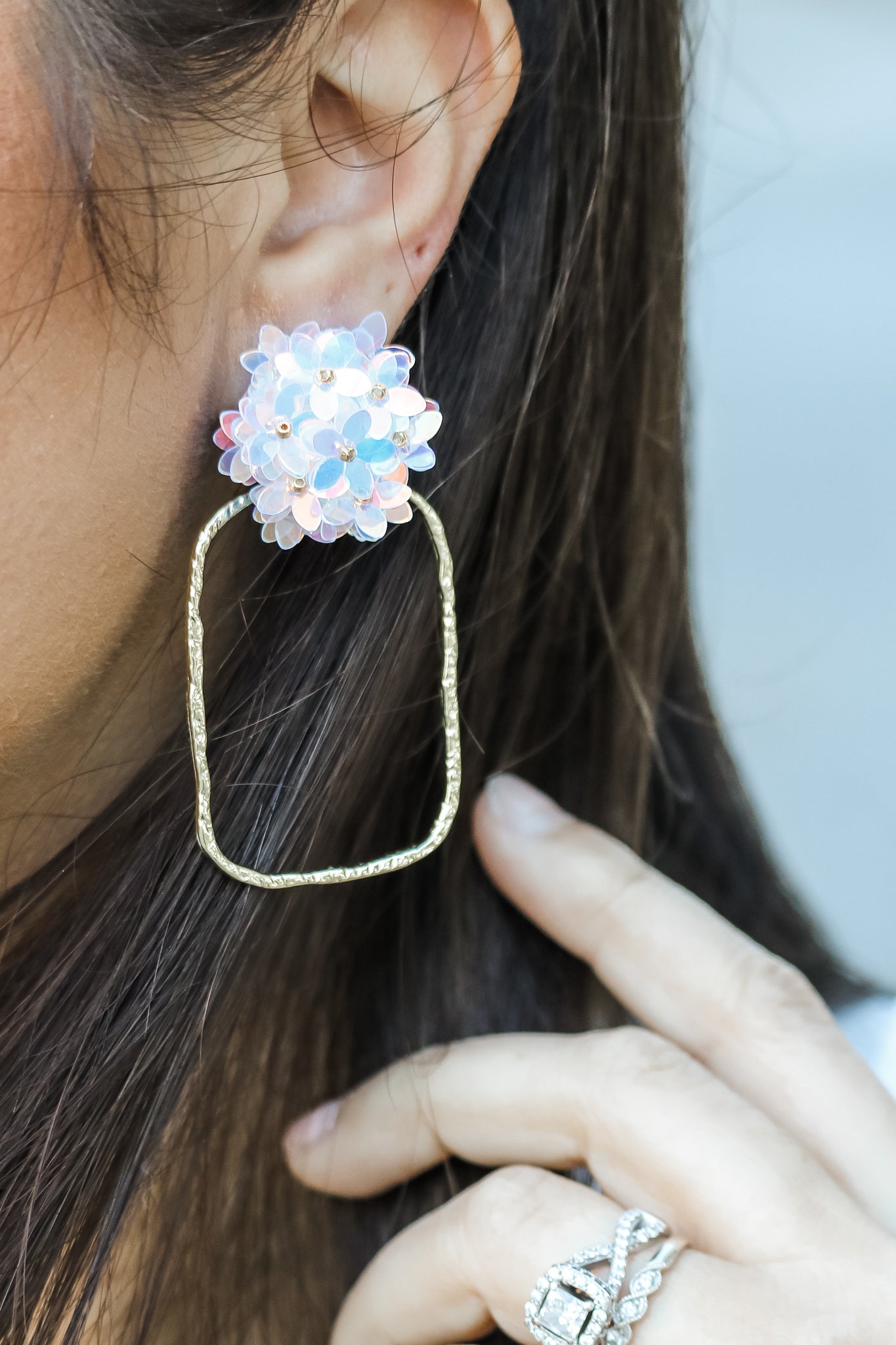 Iridescent Floral Earrings