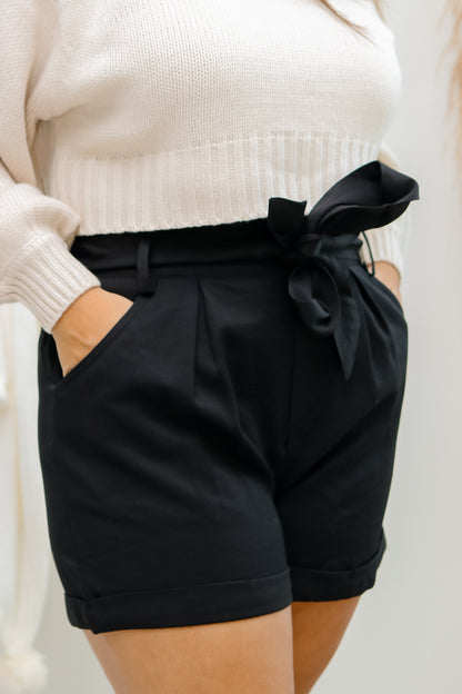 Leave It Be Black Tie Shorts
