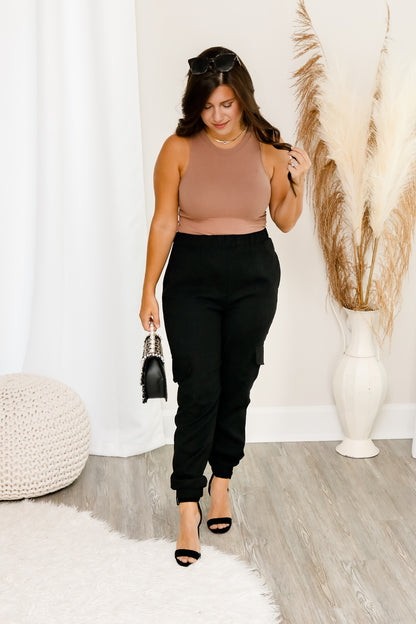 Be Right There Corduroy Cargo Pants (black)