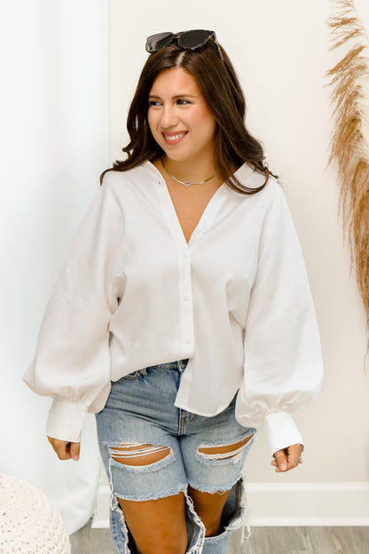 Day To Night Shimmer Blouse (white)