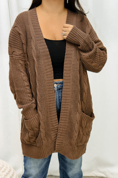 Braided Knit Cardigan (mocha)