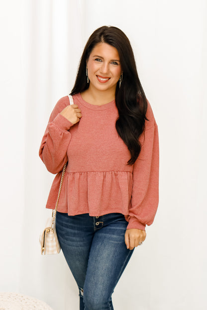 Casual Fun Ruffle Top (mauve)