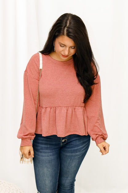 Casual Fun Ruffle Top (mauve)