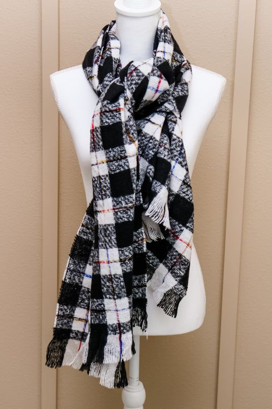 Plaid Scarf (black/white)