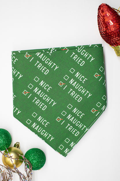 Naughty Or Nice Christmas Bandana